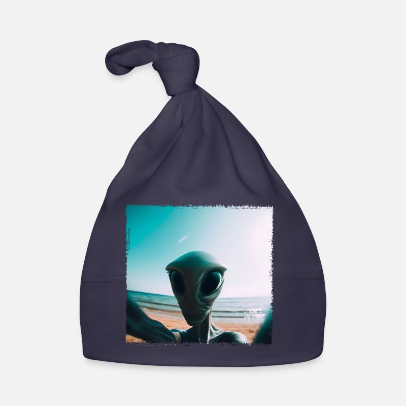 Alien Beach Selfie Organic Baby Cap