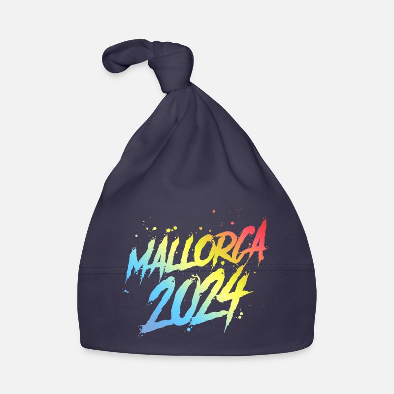 Majorque 2024 Équipe de vacances colorée Bonnet bio Bébé