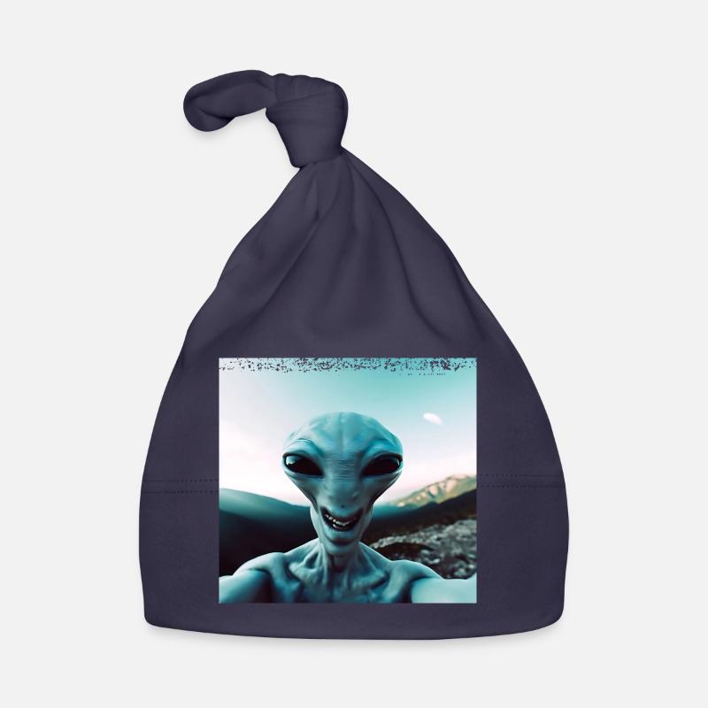 Alien Selfie in den Bergen Baby Bio-Mütze