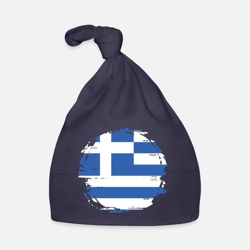Drapeau de la Grèce Hellas Athènes Drapeau grec Bonnet bio Bébé