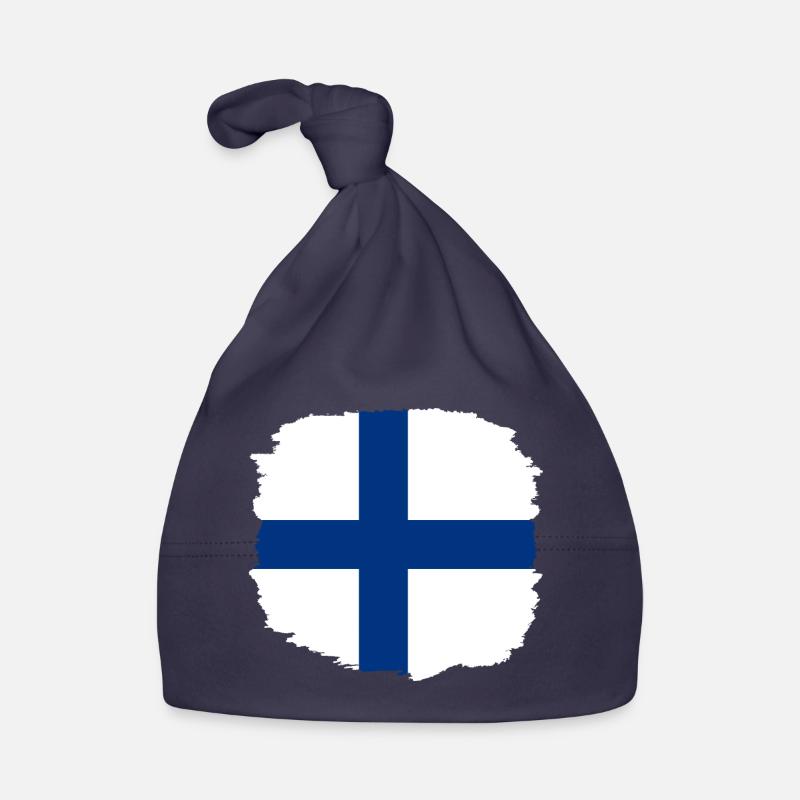 Drapeau de la Finlande Suomi Drapeau finlandais Look utilisé Bonnet bio Bébé