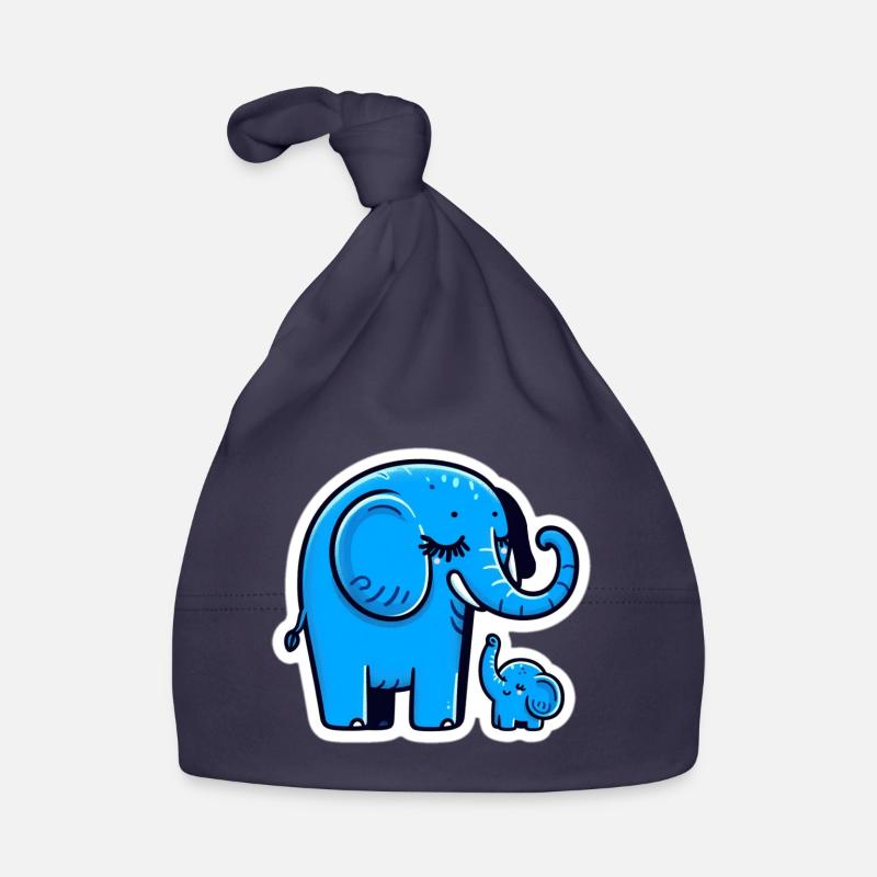Éléphants bleus Bonnet bio Bébé