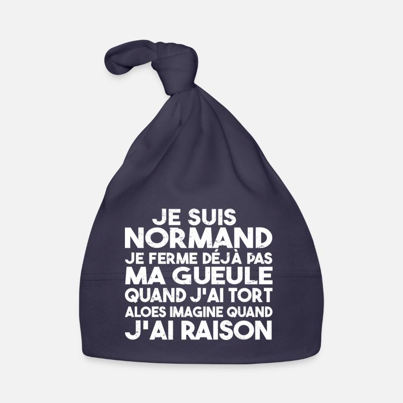 Je suis Normand - Idée cadeau pour un Normand - Bonnet bio Bébé - marine
