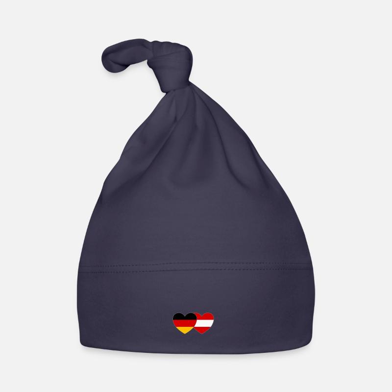 Germany Austria Flag Heart Organic Baby Cap