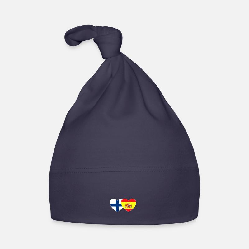 Finlande Espagne Drapeau Coeur Bonnet bio Bébé