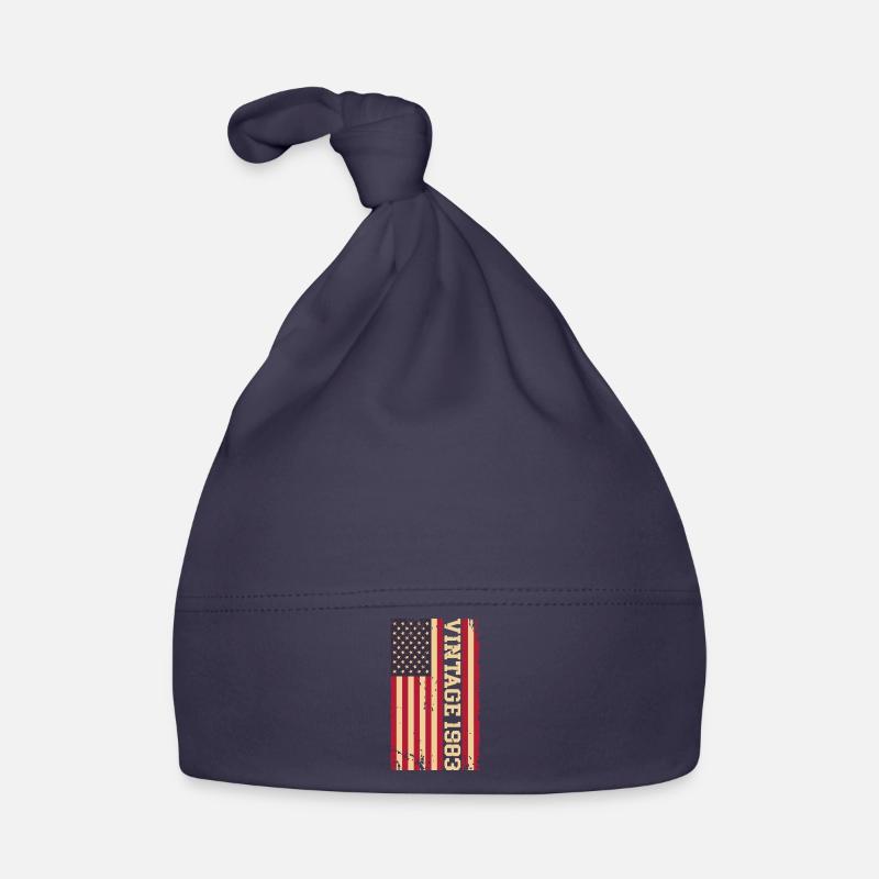 Millésime 1983 Drapeau des États-Unis Bonnet bio Bébé