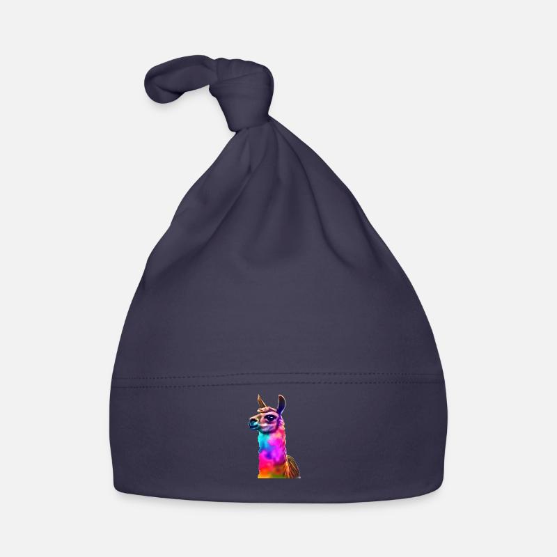 Llama colorful alpaca gift idea Organic Baby Cap