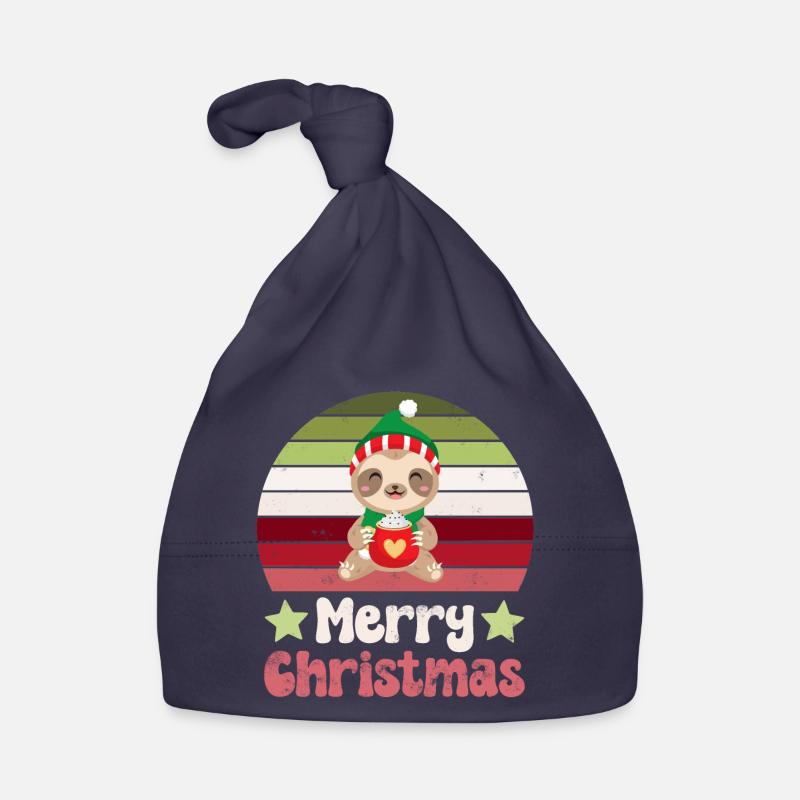 Faultier Weihnachten Baby Bio-Mütze