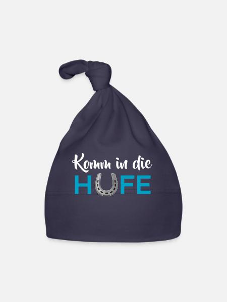 Komm in die Hufe - Baby Bio-Mütze - Navy - Vorne