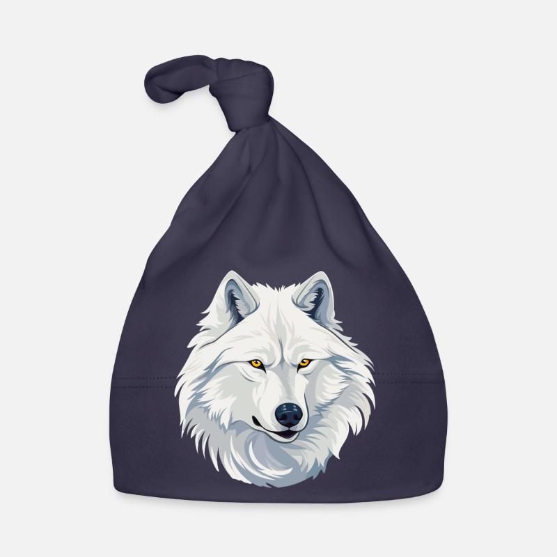 Weißer Wolf Baby Bio-Mütze
