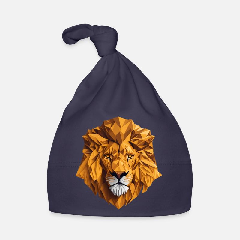 Tête de lion - Bonnet bio Bébé - marine
