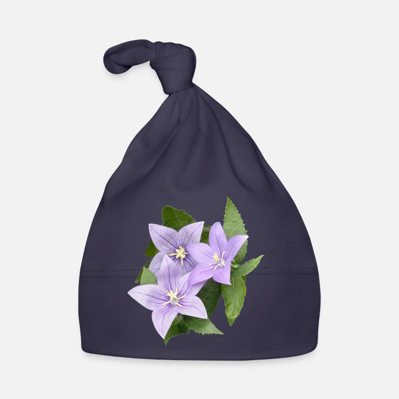 FLEUR DE BALLON VIOLET - Bonnet bio Bébé - marine