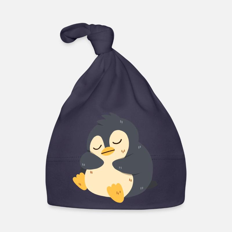 Pinguin schläft - Baby Bio-Mütze - Navy