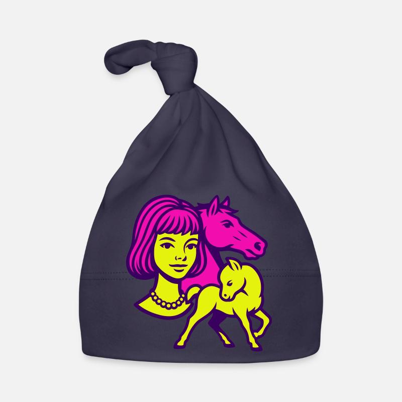 Pferdemädchen Pop-Art Baby Bio-Mütze