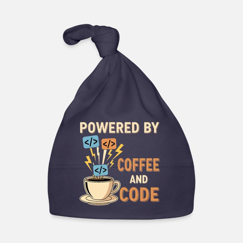 Programmierer Kaffee Motiv Design - Baby Bio-Mütze - Navy