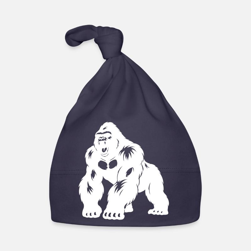 Gorilla Silverback Silhouette Organic Baby Cap