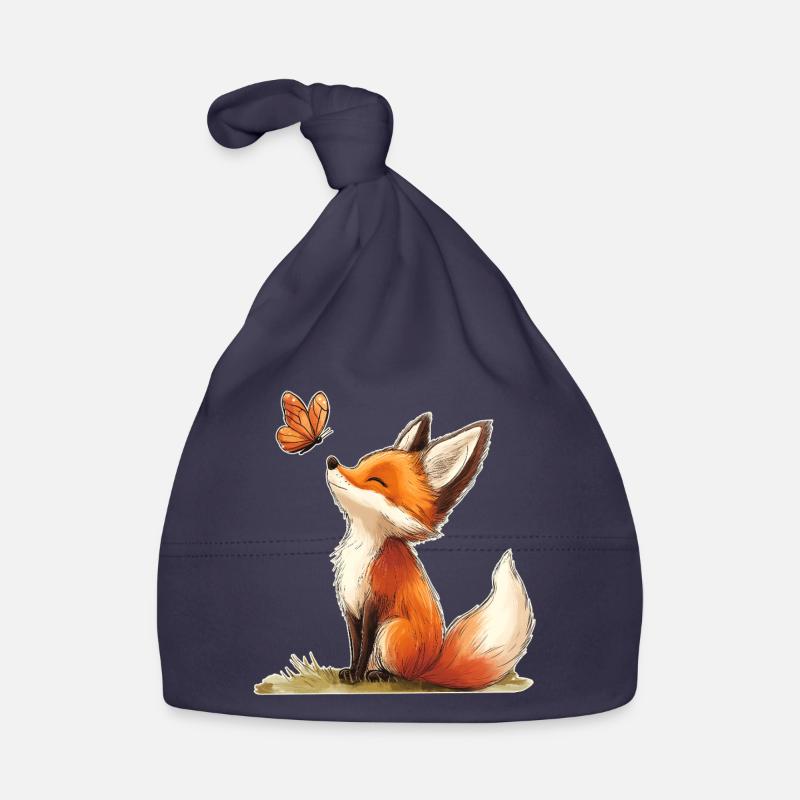 Renard avec papillon Bonnet bio Bébé