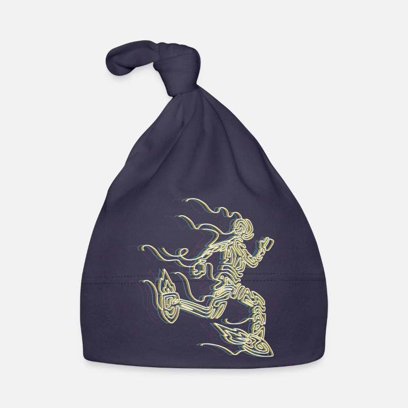 Stylized Rocket Runner Organic Baby Cap