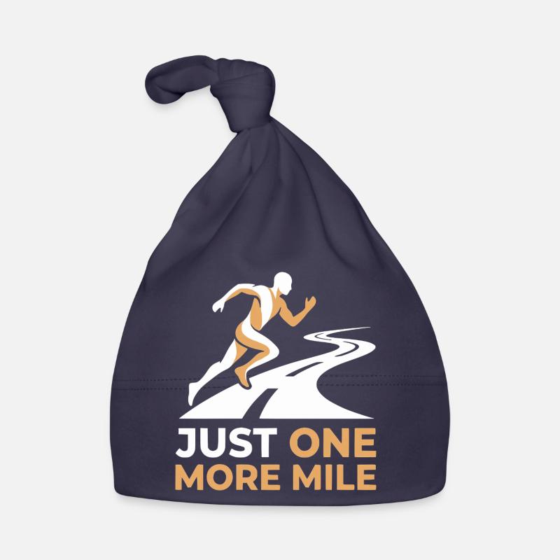 Motif de course juste un mile de plus - Bonnet bio Bébé - marine