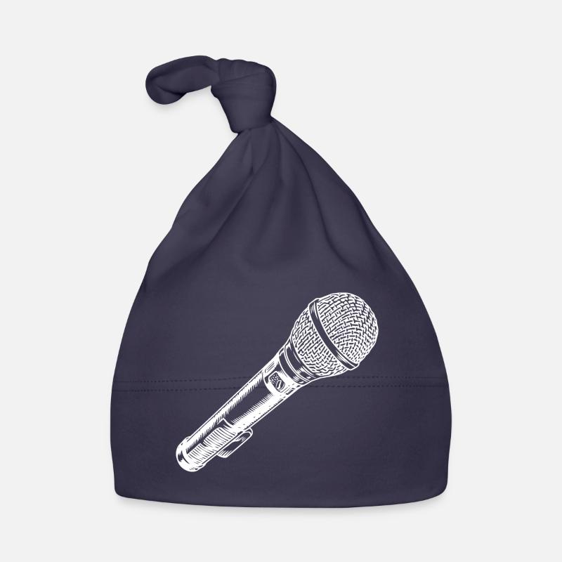 Microphone dessiné à la main Bonnet bio Bébé
