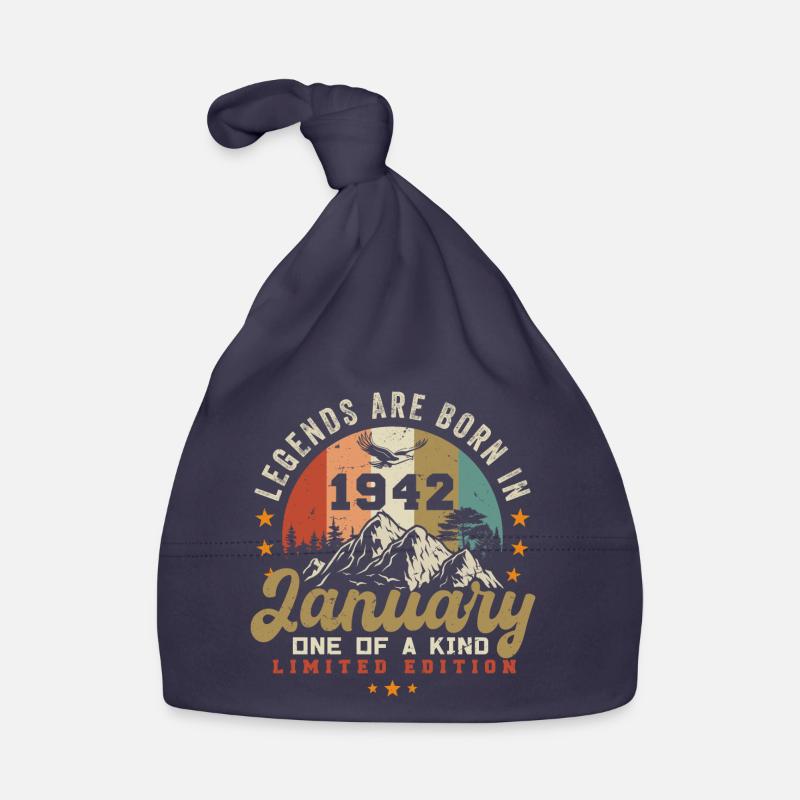 Janvier Vintage 1942 - 82e cadeau d’anniversaire Bonnet bio Bébé