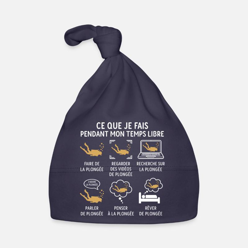 faire de la plongée - Bonnet bio Bébé - marine