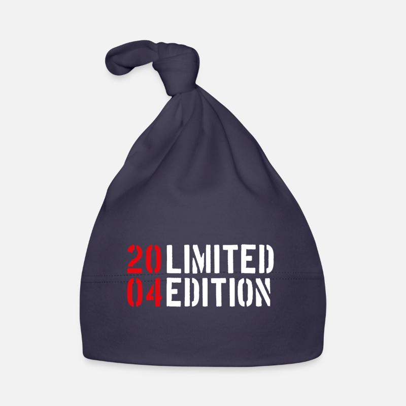 Limited Edition 2004 - 18. Geburtstag Typographie Baby Bio-Mütze