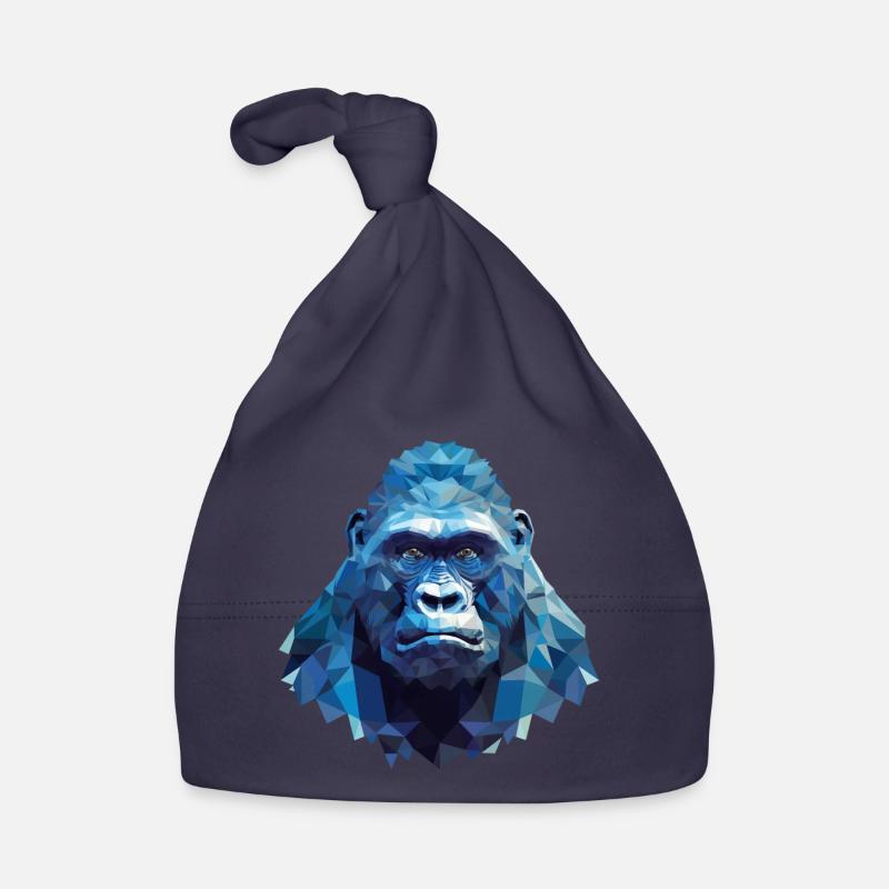 Cooler Gorilla mit Eis - Polygon Design Baby Bio-Mütze