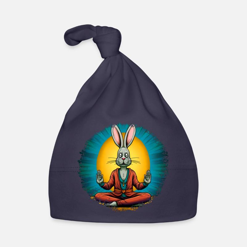 Yoga du lapin de Pâques - Bonnet bio Bébé - marine