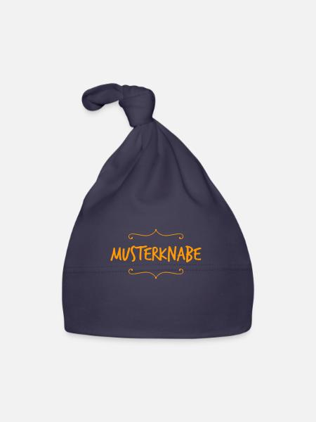 Streber - Baby Bio-Mütze - Navy - Vorne