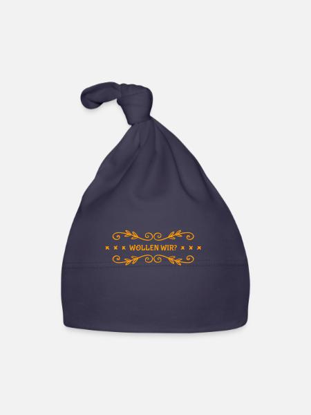 bist du motiviert? - Baby Bio-Mütze - Navy - Vorne