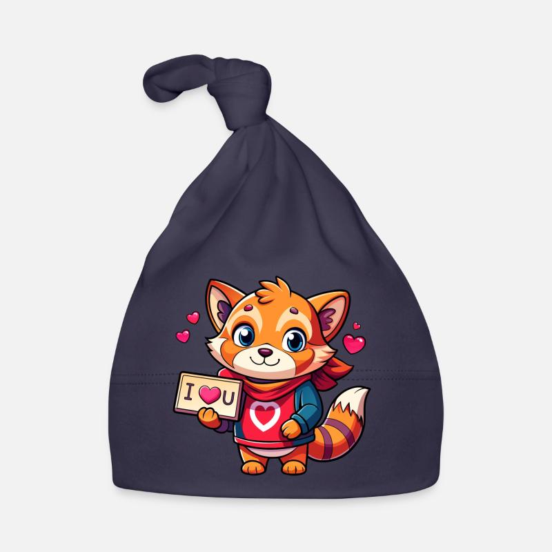 Message d’amour porteur d’animal - Bonnet bio Bébé - marine