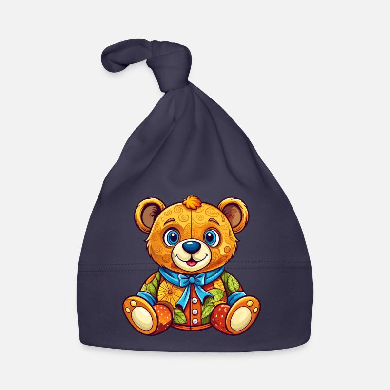 Bunter Teddy Baby Bio-Mütze