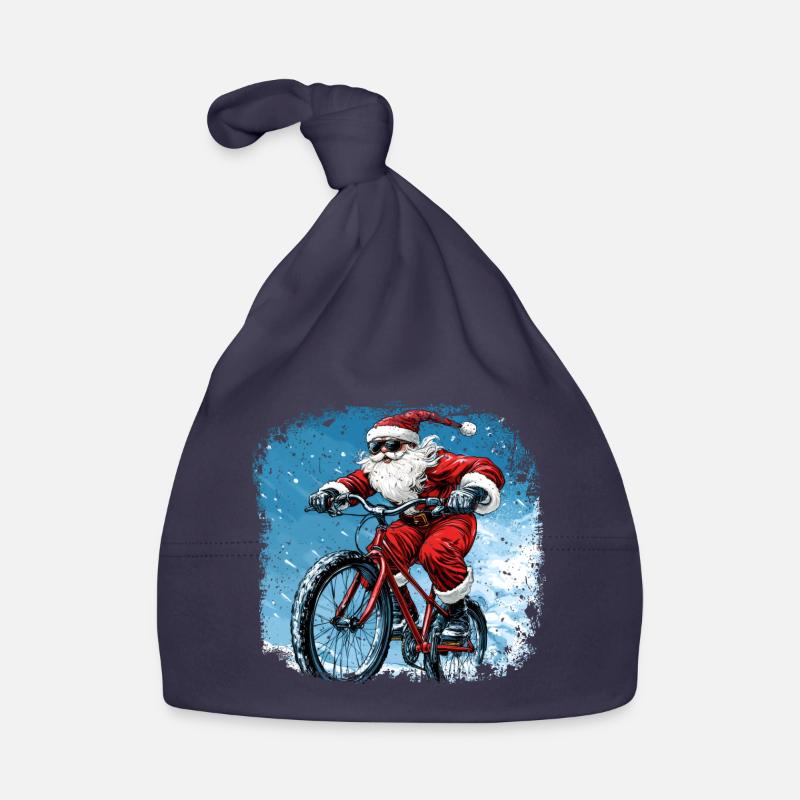Biker Christmas Organic Baby Cap
