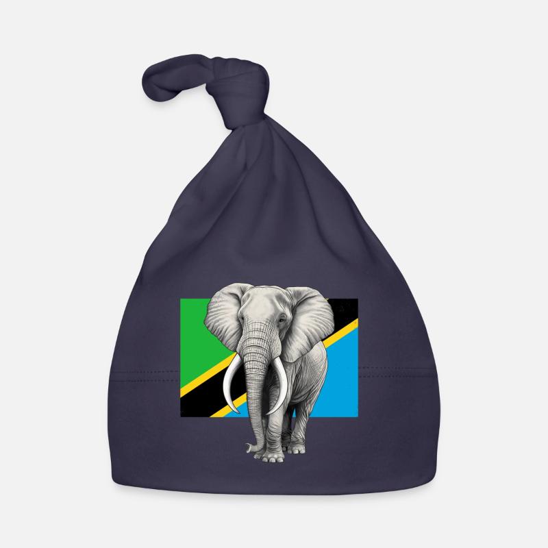 Drapeau éléphant de Tanzanie Bonnet bio Bébé