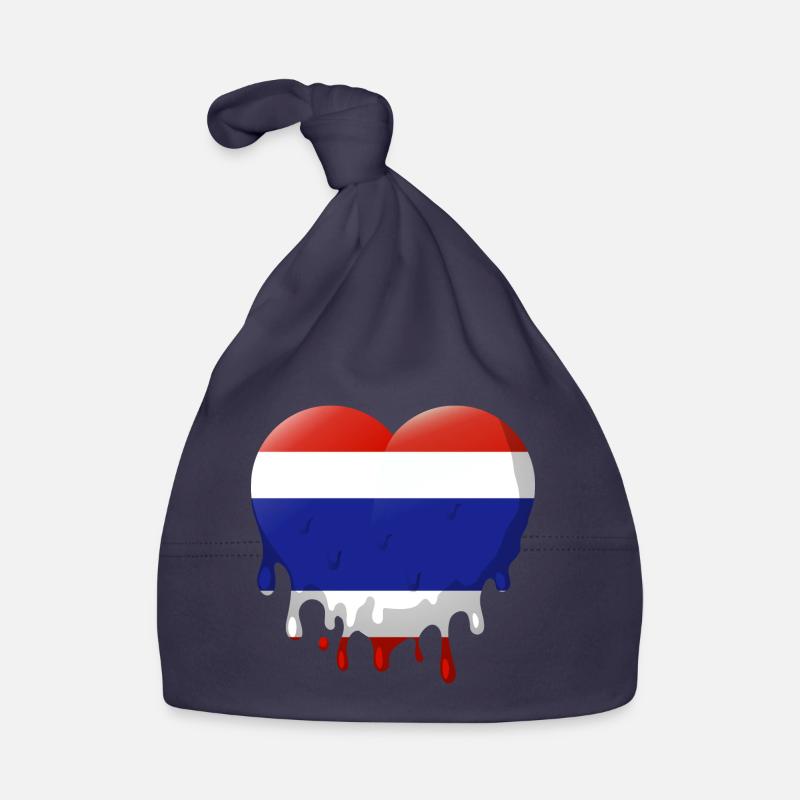 Thaïlande Drapeau Thaïlandais Drapeau Coeur Amour Bonnet bio Bébé