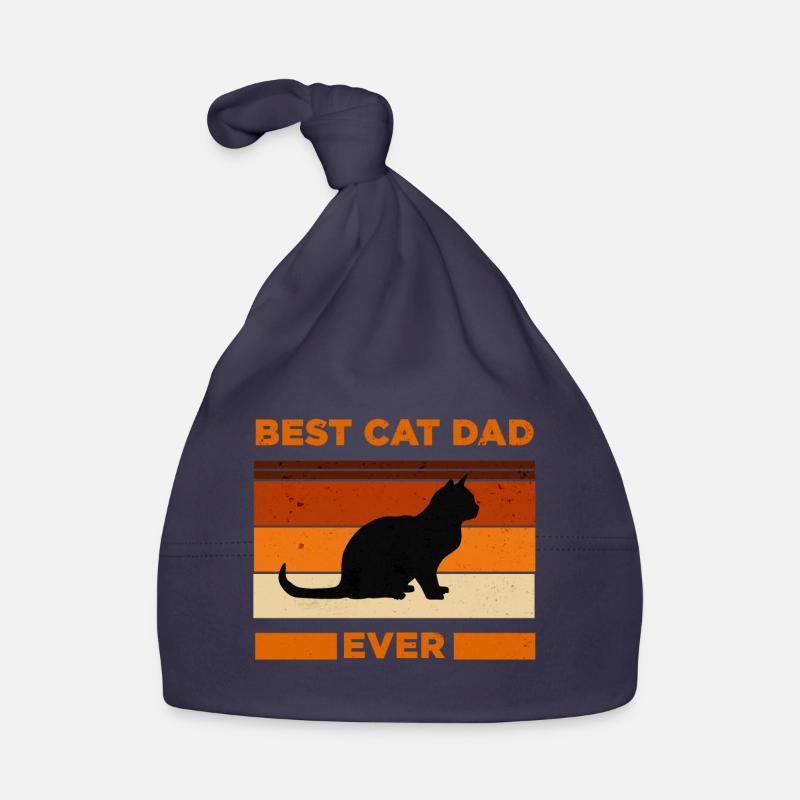 Meilleur papa de chat jamais - Bonnet bio Bébé - marine