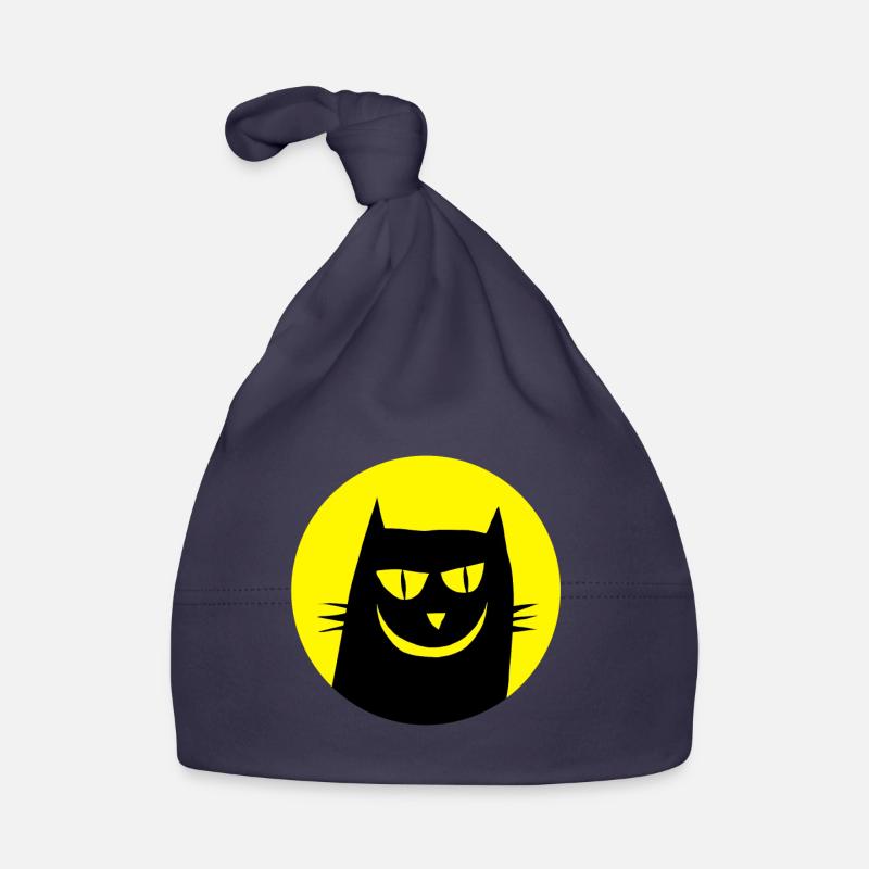 Chat drôle - Bonnet bio Bébé - marine