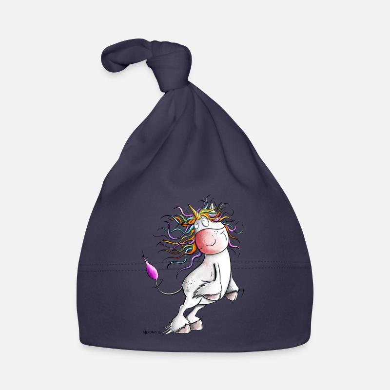 Drolliges Regenbogen Einhorn I Comic Fantasy Baby Bio-Mütze