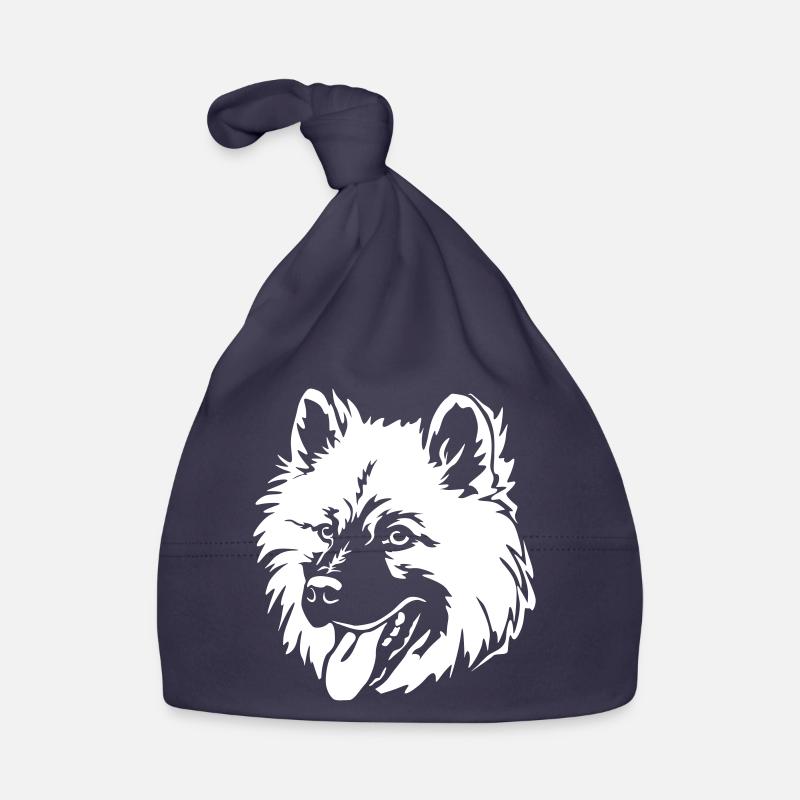 Tête Eurasier "Black Edition" - Bonnet bio Bébé - marine