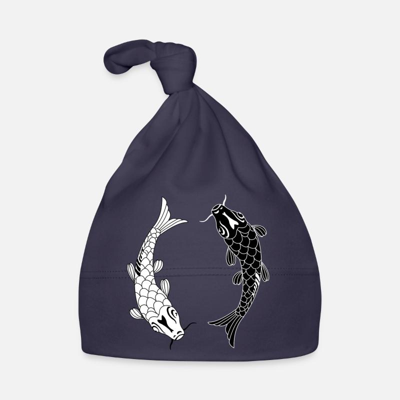 Fish black white Ying and yang Organic Baby Cap