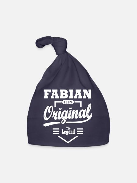 Fabian original gift personalized first name fabian - Organic Baby Cap - navy - Front