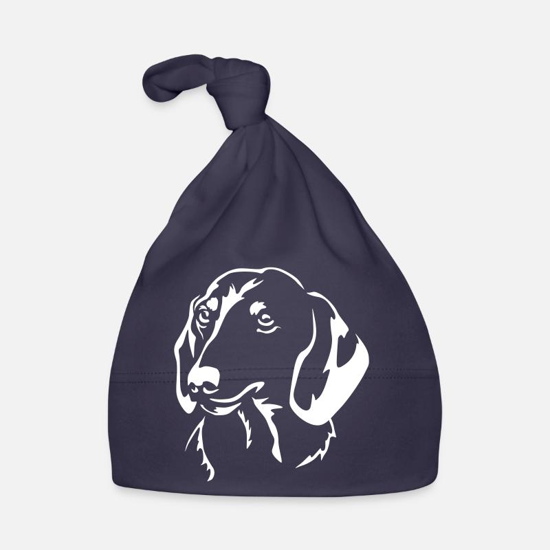 Tête de teckel « Black Edition » Bonnet bio Bébé