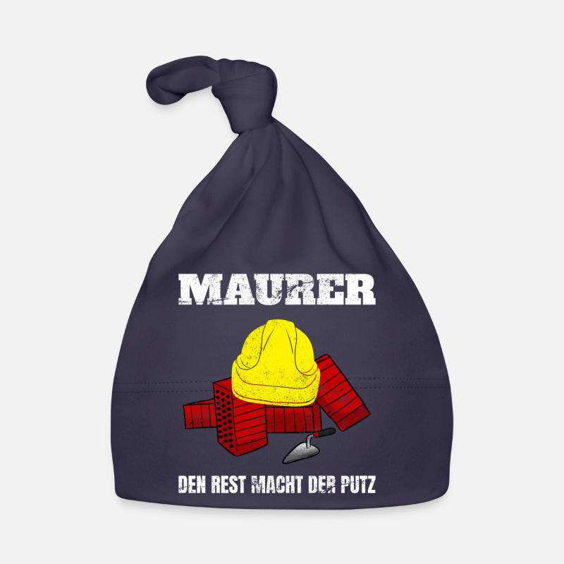 Briqueteur le plâtre fait le reste - Bonnet bio Bébé - marine