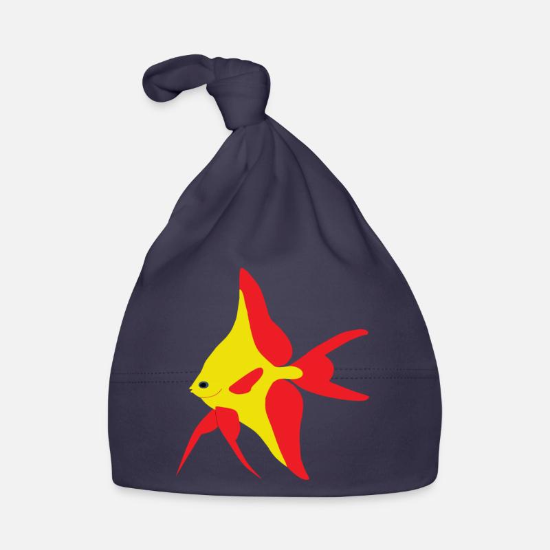 Poisson drapeau rouge et jaune Bonnet bio Bébé