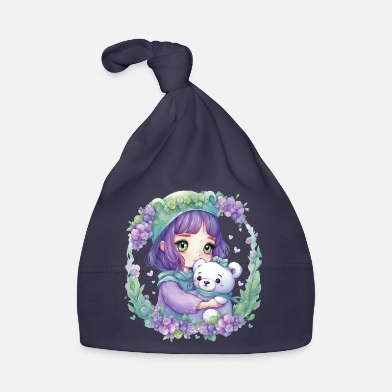 Fée avec ours en peluche Bonnet bio Bébé