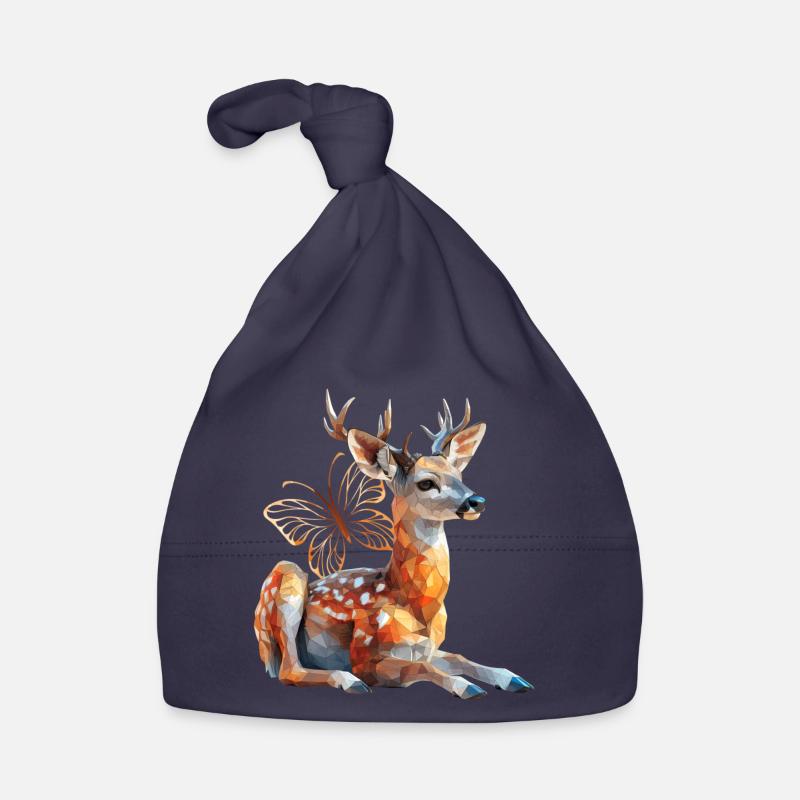 Cerf - Bonnet bio Bébé - marine