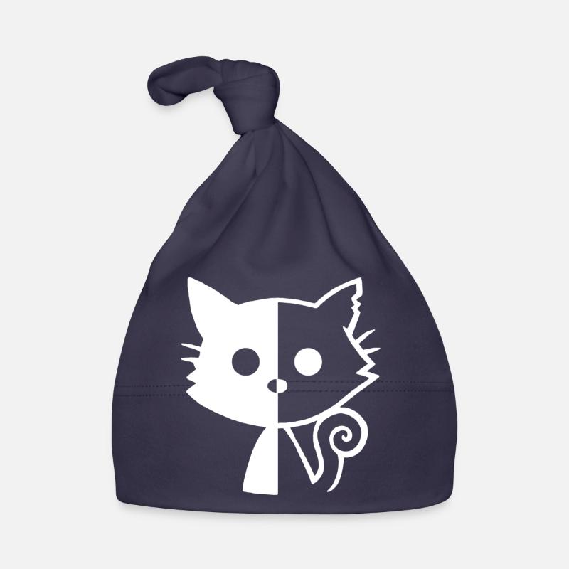 Chat yin et yang (blanc) Bonnet bio Bébé