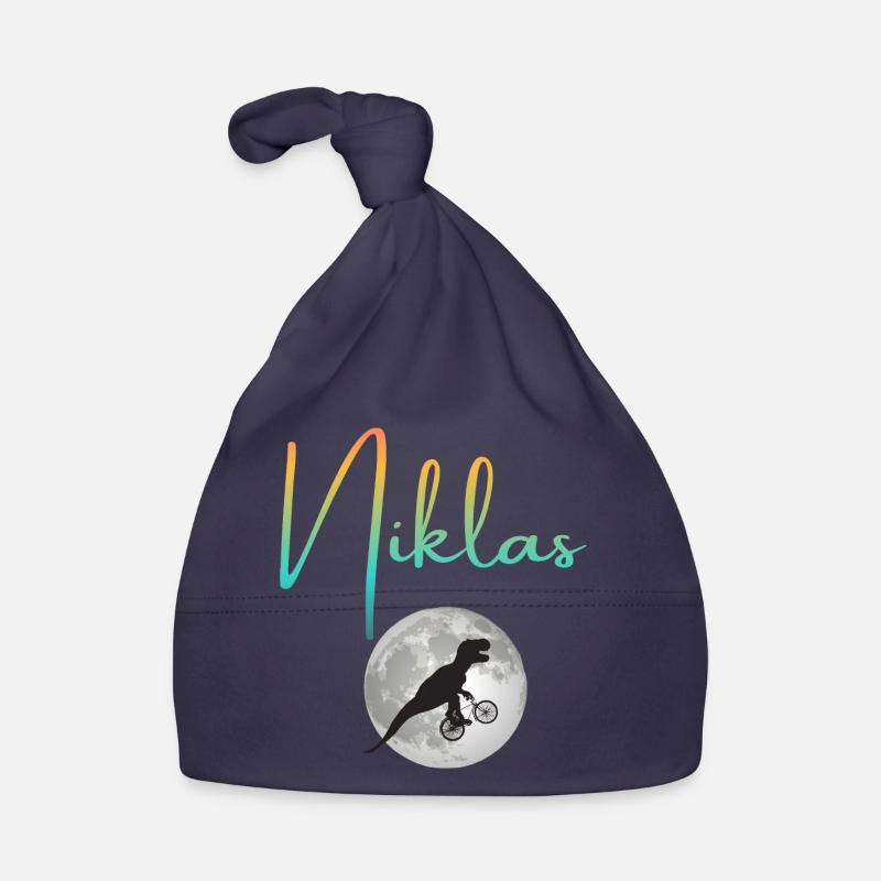 NIKLAS - Beautiful boy name with dinosaur Organic Baby Cap