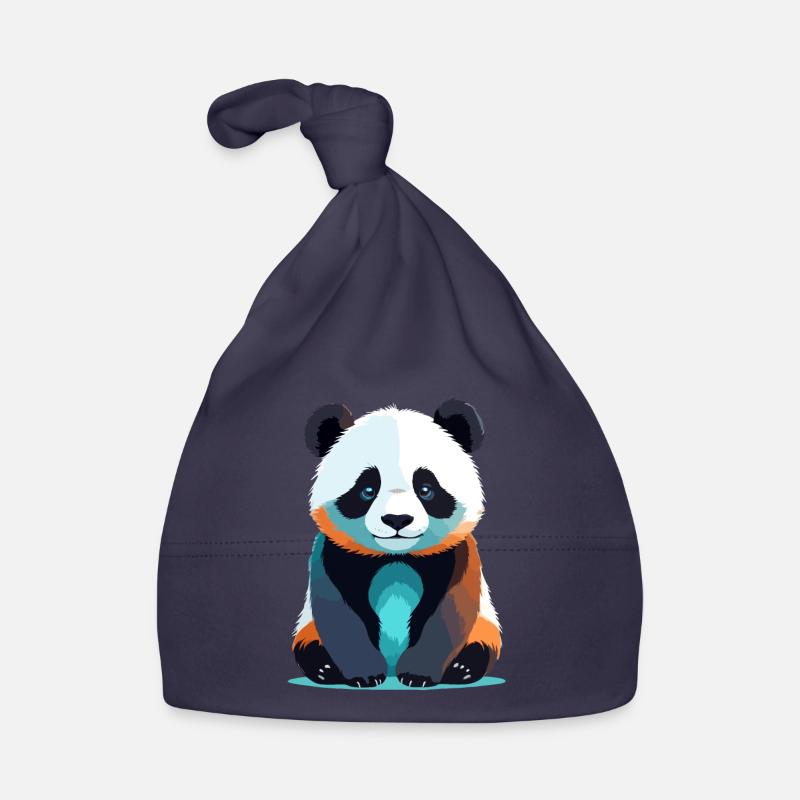 Panda Vector Art with Vibrant Colour Illustration Organic Baby Cap